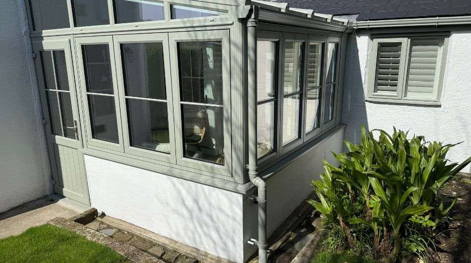 VEKA OMNIA windows and doors on a Mousehole cottage extension in Cornwall